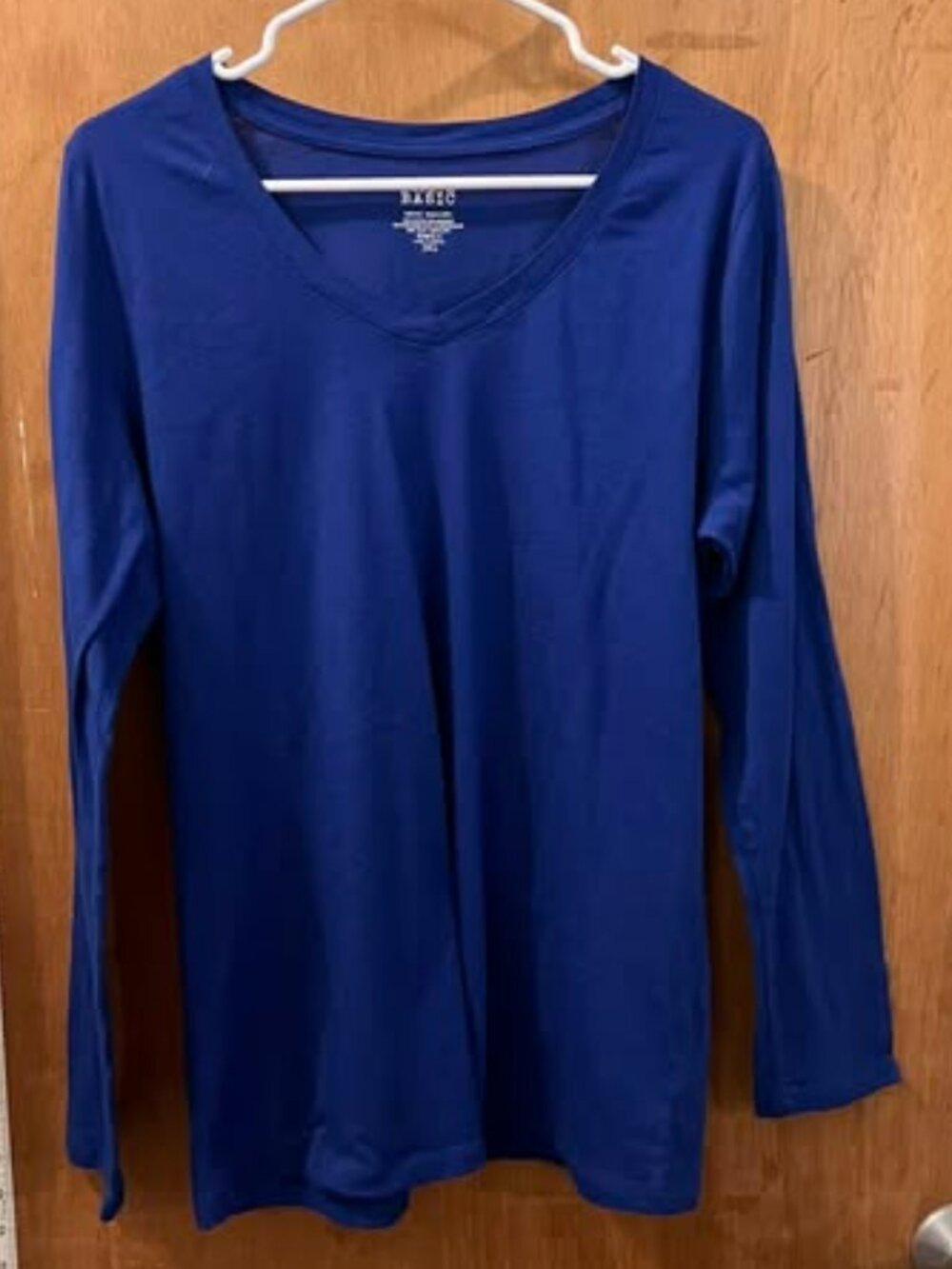 Size 3X - Active Basic - Royal Blue Long Sleeve Knit Pullover